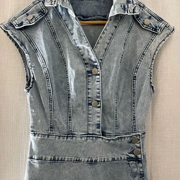 Denim Sleeveless Dress - Picture 2 of 7
